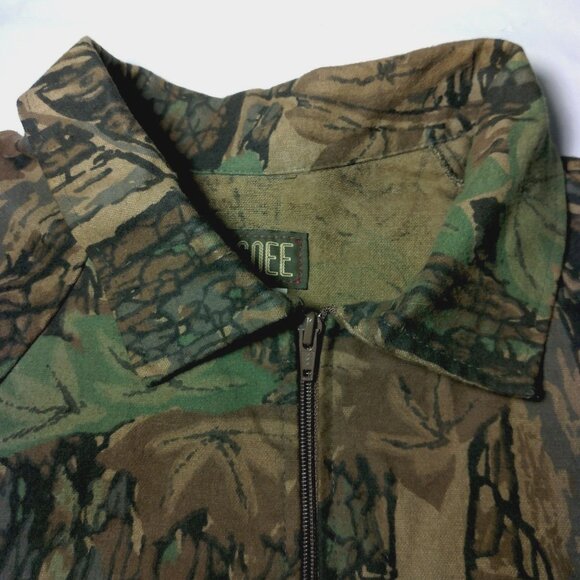 Ocoee Rabark Camouflage Jacket Men L Chamois Heavy Flannel Camo Zip Hunting Hunt - Picture 7 of 15